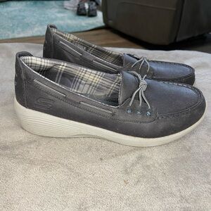 Skechers Arya Sail With Me Navy and White Flats